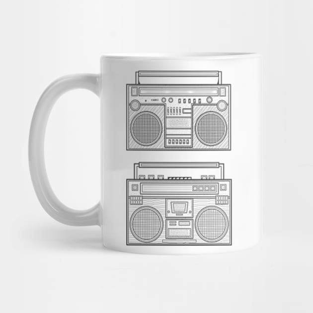 Line Art Classic Boombox by milhad